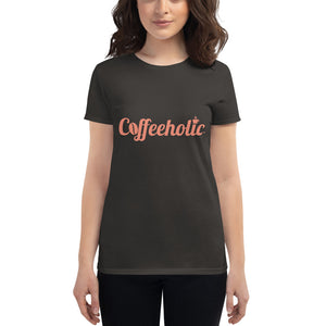 Coffeeholic Brand Coral Pink Logo Women's short sleeve t-shirt