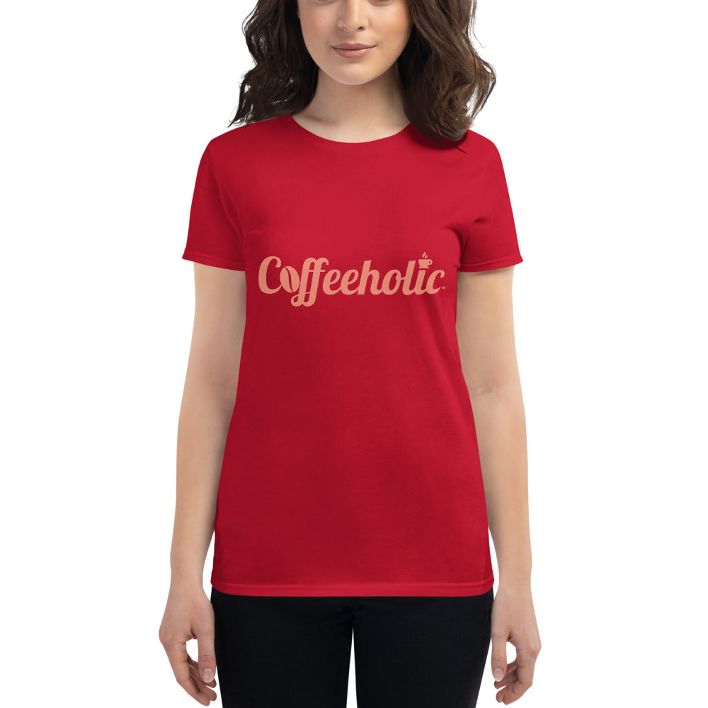 Coral Pink Coffeeholic Brand Logo Leggings – CoffeeholicBrand