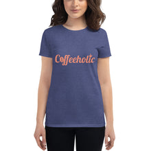 Load image into Gallery viewer, Coffeeholic Brand Coral Pink Logo Women&#39;s short sleeve t-shirt
